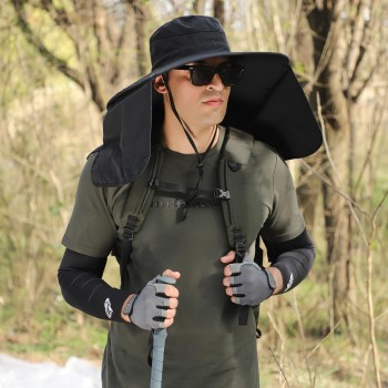 HUAMULAN UPF 50+ Sun Hat for Women Men - Large Brim Neck Flap Quick Dry Hiking Fishing Safari Hat One Size HUAMULAN UPF 50+ Sun Hat for Women Men - Large Brim Neck Flap Quick Dry Hiking Fishing Safari Hat One Size