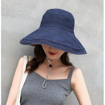 Navy Women's Wide Brim UV Sun Hat Women's Navy Wide Brim UV Protection Reversible Sun Hat