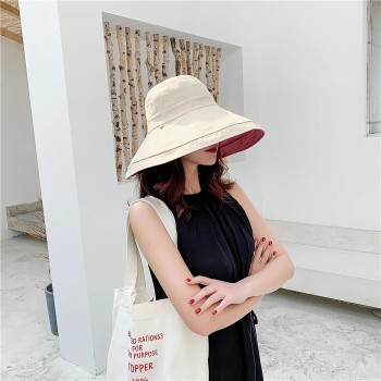 Women’s Wide Brim Sun Hat Metal Wired Edge UV Protection Reversible Windproof Chin Strap Beach Hiking