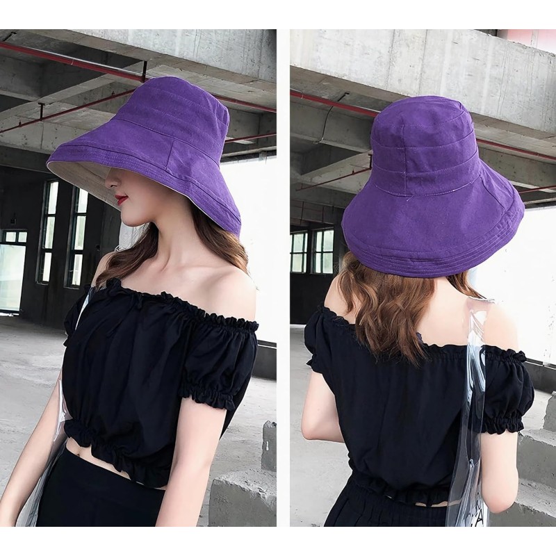 Women’s Purple Wide Brim Sun Hat for Beach Hiking Purple Women’s Wide Brim Sun Hat with UV Protection and Chin Strap