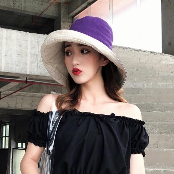 Women’s Wide Brim Sun Hat: UV Protection, Metal Wired Edge, Reversible Chin Strap Summer Beach Hiking Hat (Purple, One Size)