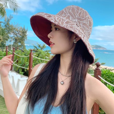HUAMULAN Women's Wide Brim Reversible Beach Bucket Hat HUAMULAN Women's Reversible Beach Bucket Hat UV Protection Foldable Sun Hat