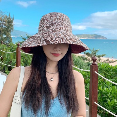HUAMULAN Women's Wide Brim Reversible Beach Bucket Hat HUAMULAN Women's Reversible Beach Bucket Hat UV Protection Foldable Sun Hat