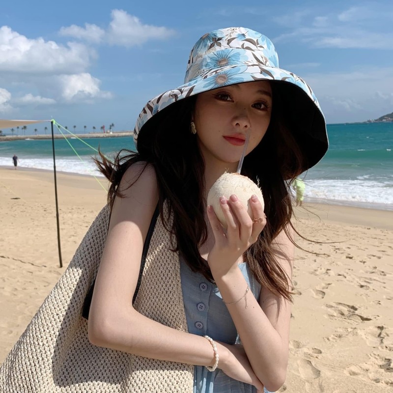 HUAMULAN Women’s Reversible Wide Brim Bucket Hat UV Protection Sun Hat Black