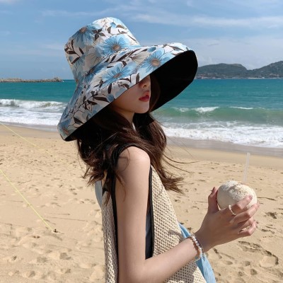 HUAMULAN Women’s Reversible Wide Brim Bucket Hat UV Protection Sun Hat Black