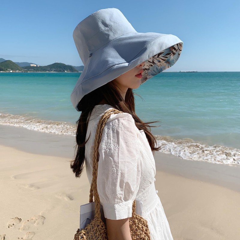HUAMULAN Women’s Summer Floral Sun Hat UV Protection HUAMULAN women's summer floral sun hat with wide brim for UV protection