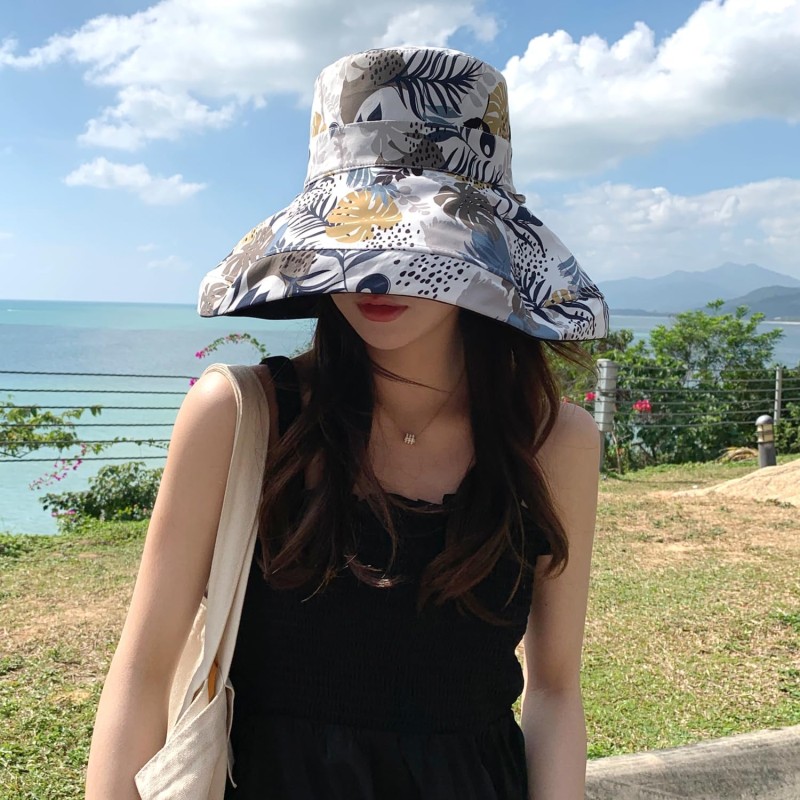 HUAMULAN Women's Wide Brim Reversible Foldable UV Protection Sun Hat for Beach and Travel