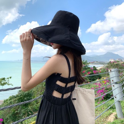 HUAMULAN Women's Wide Brim Reversible Foldable UV Protection Sun Hat for Beach and Travel