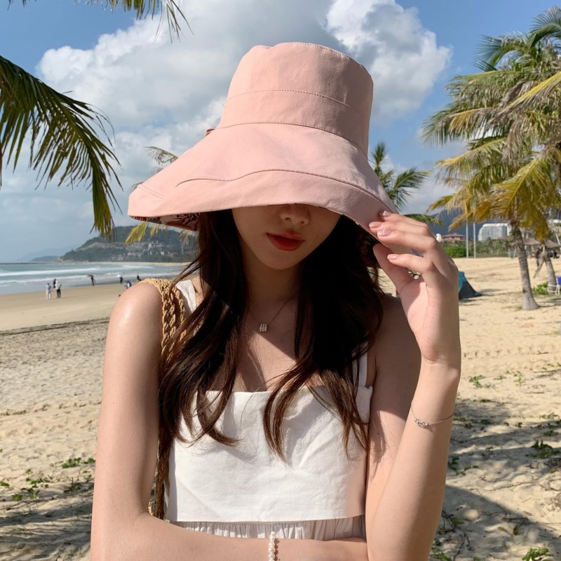 HUAMULAN Women's Reversible UV Protection Sun Hat HUAMULAN Women's Pink Wide Brim Reversible UV Sun Hat
