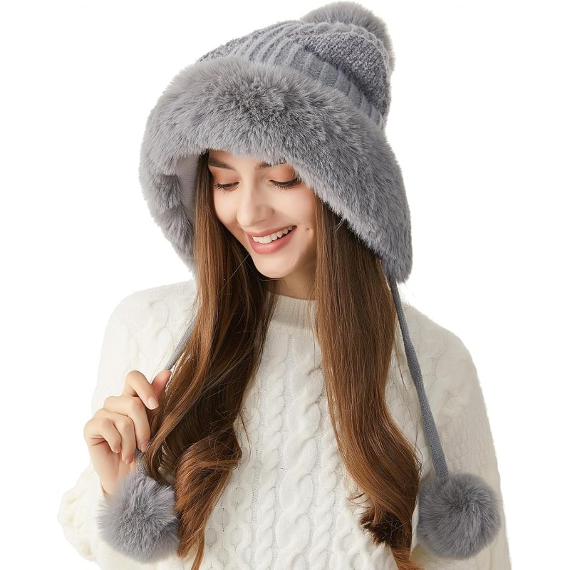 HUAMULAN Women's Sherpa Lined Winter Ski Beanie HUAMULAN Women's Peruvian Winter Sherpa Beanie with Ear Flaps