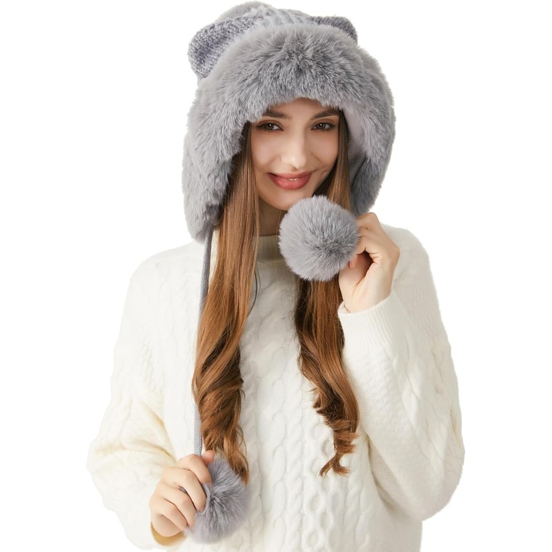 HUAMULAN Women's Sherpa Lined Winter Ski Beanie HUAMULAN Women's Peruvian Winter Sherpa Beanie with Ear Flaps