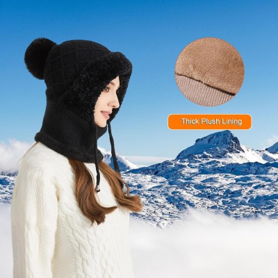 HUAMULAN Women's 3-in-1 Winter Balaclava Ski Hat HUAMULAN Women's 3-in-1 Fleece Lined Winter Balaclava Ski Hat