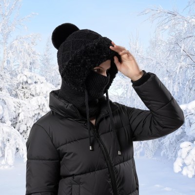 HUAMULAN Women's 3-in-1 Winter Balaclava Ski Hat HUAMULAN Women's 3-in-1 Fleece Lined Winter Balaclava Ski Hat