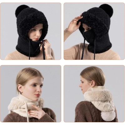 HUAMULAN Women's 3-in-1 Winter Balaclava Ski Hat HUAMULAN Women's 3-in-1 Fleece Lined Winter Balaclava Ski Hat
