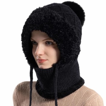 HUAMULAN Women's 3-in-1 Winter Balaclava Fleece Lined Ski Hat Face Neck Mask One Size Cold Weather
