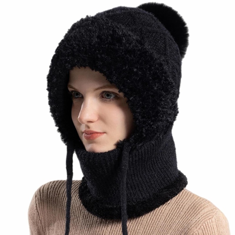HUAMULAN Women's 3-in-1 Winter Balaclava Ski Hat HUAMULAN Women's 3-in-1 Fleece Lined Winter Balaclava Ski Hat