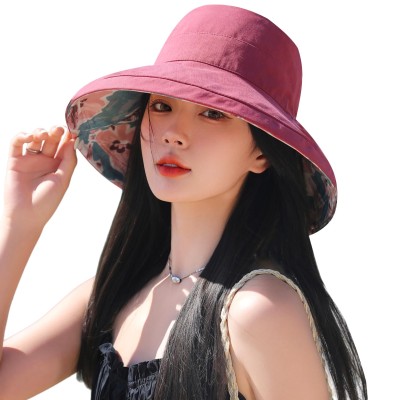 Reversible Packable Women's Wide Brim Sun Hat for Summer Use Women's reversible wide brim sun hat with UV protection for summer outdoor activities