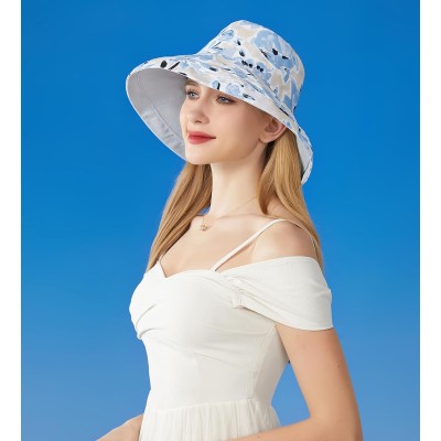 Women’s wide brim reversible sun hat with UV protection for summer outdoor activities