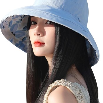 Women’s Wide Brim Sun Hat UV Protection Packable Reversible Summer Beach Fishing Hiking Travel Hat