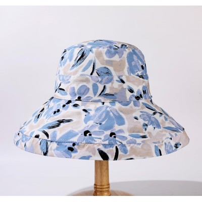 Women’s wide brim reversible sun hat with UV protection for summer outdoor activities