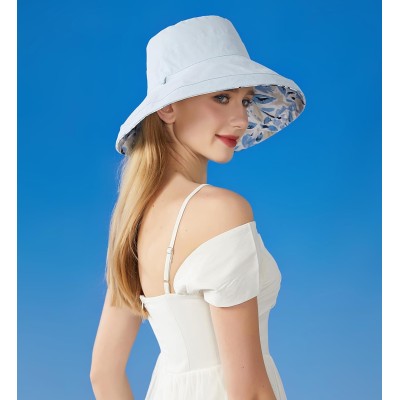 Women’s wide brim reversible sun hat with UV protection for summer outdoor activities