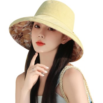 Women’s Wide Brim Sun Hat UV Protection Reversible Packable Summer Beach Fishing Hiking Hat