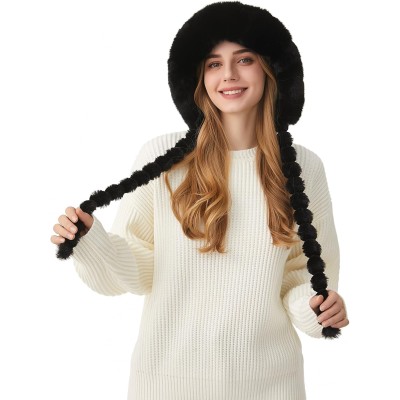 HUAMULAN Women's Winter Sherpa Lined Beanie Hat Ear Flaps Ponytail Ski Snow HUAMULAN Women's Winter Sherpa Lined Beanie Hat with Ear Flaps, Braids, Ponytail for Skiing