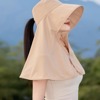 HUAMULAN Women Summer Wide Brim Sun Hat Ponytail UV Protection Packable with Neck Flap Khaki HUAMULAN Women Summer Wide Brim Sun Hat Ponytail UV Protection Packable with Neck Flap Khaki