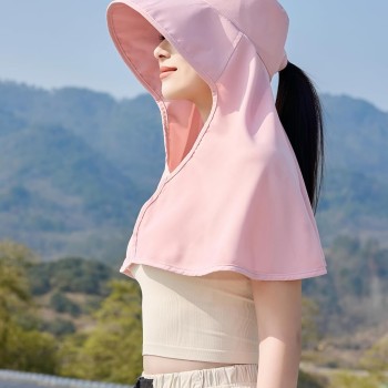 HUAMULAN Women’s Wide Brim Sun Hat Ponytail UV Protection Neck Flap Packable Summer Safari Fishing Hat Pink