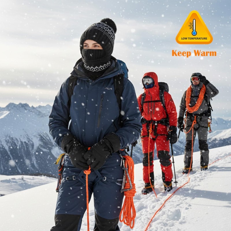 Women's 3-in-1 Fleece Lined Balaclava Ski Snow Hat Scarf Mask Women's 3-in-1 Fleece Lined Balaclava Ski Snow Hat Scarf Mask