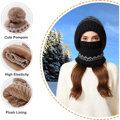 Women's 3-in-1 Fleece Lined Balaclava Ski Snow Hat Scarf Mask Women's 3-in-1 Fleece Lined Balaclava Ski Snow Hat Scarf Mask