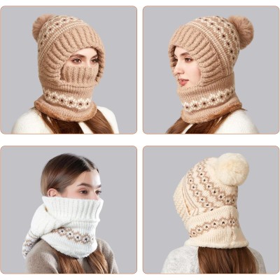Women’s Fleece Lined 3-in-1 Cold Weather Ski Balaclava Hat Khaki One Size Women's Fleece Lined 3-in-1 Ski Balaclava Hat Khaki One Size