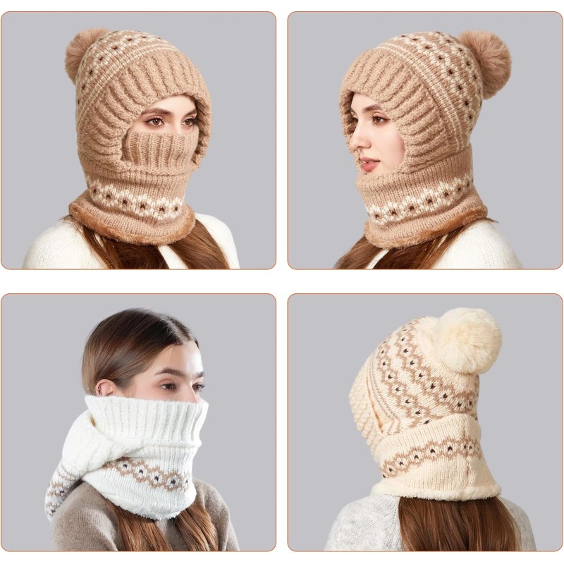 Women’s Fleece Lined 3-in-1 Cold Weather Ski Balaclava Hat Khaki One Size Women's Fleece Lined 3-in-1 Ski Balaclava Hat Khaki One Size
