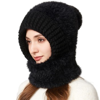 Women’s Fleece Lined 3-in-1 Balaclava – Winter Ski Hat Neck Scarf, Cold Weather One Size