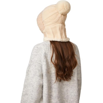 HUAMULAN Women’s Beige 3-in-1 Fleece Balaclava for Ski Snow Sports
