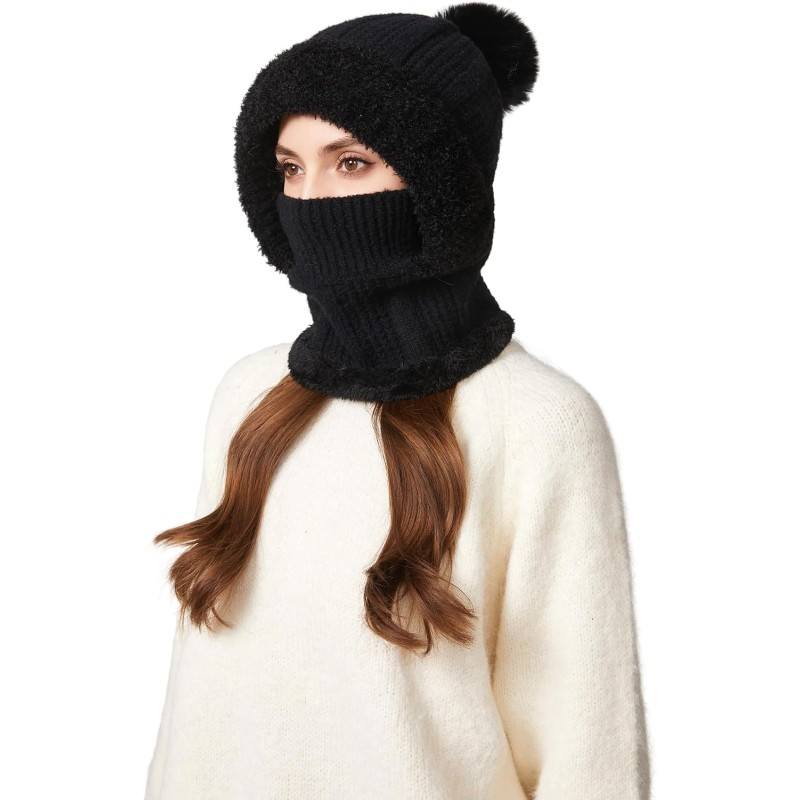 HUAMULAN Women’s Winter 3-in-1 Fleece Balaclava for Skiing HUAMULAN Women’s 3-in-1 Fleece Balaclava: Ski Snow Beanie Mask Scarf
