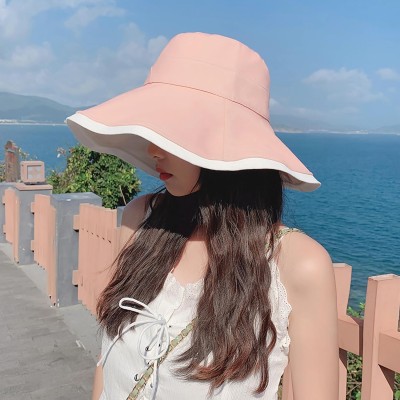 HUAMULAN Women's Pink Floral Reversible Bucket Hat with UV Protection