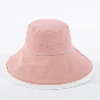 HUAMULAN Women's Pink Floral Reversible Bucket Hat with UV Protection
