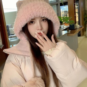 HUAMULAN Women’s Winter Sherpa Beanie Ear Flaps Fleece Lined Pom Poms Pink Ponytail Ski One Size HUAMULAN Women’s Winter Sherpa Beanie Ear Flaps Fleece Lined Pom Poms Pink Ponytail Ski One Size