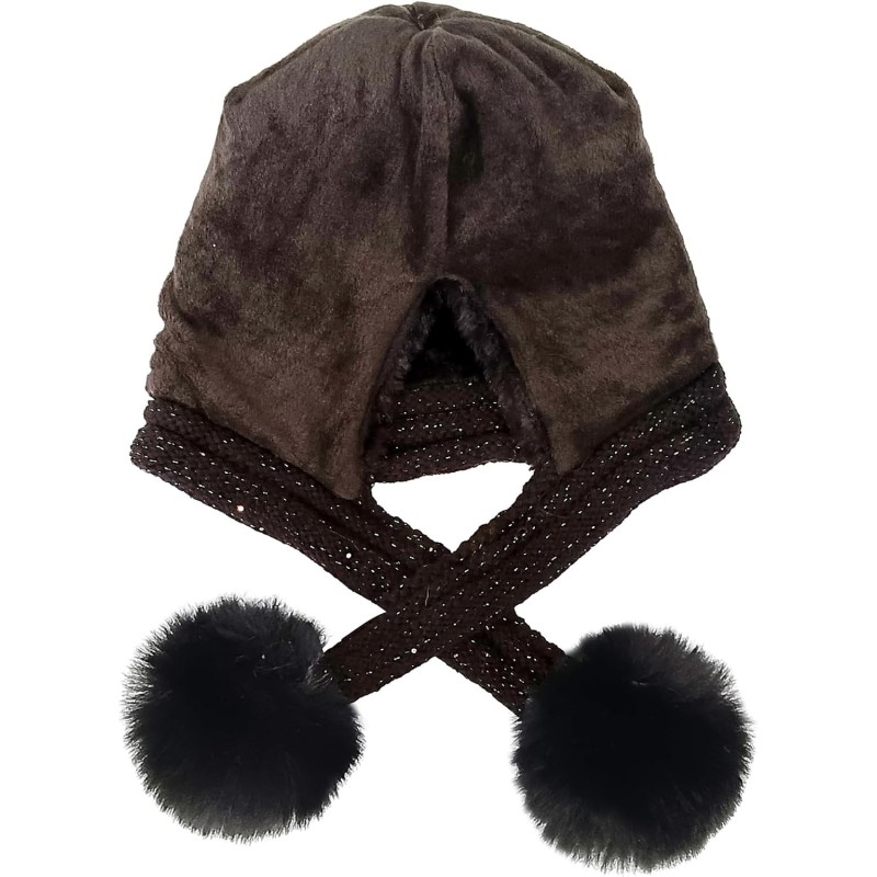 HUAMULAN Women's Sherpa Beanie Ski Snow Hat HUAMULAN Women's Winter Sherpa Beanie with Ear Flaps and Pom Poms