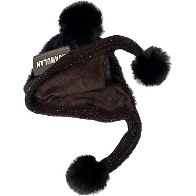 HUAMULAN Women's Sherpa Beanie Ski Snow Hat HUAMULAN Women's Winter Sherpa Beanie with Ear Flaps and Pom Poms
