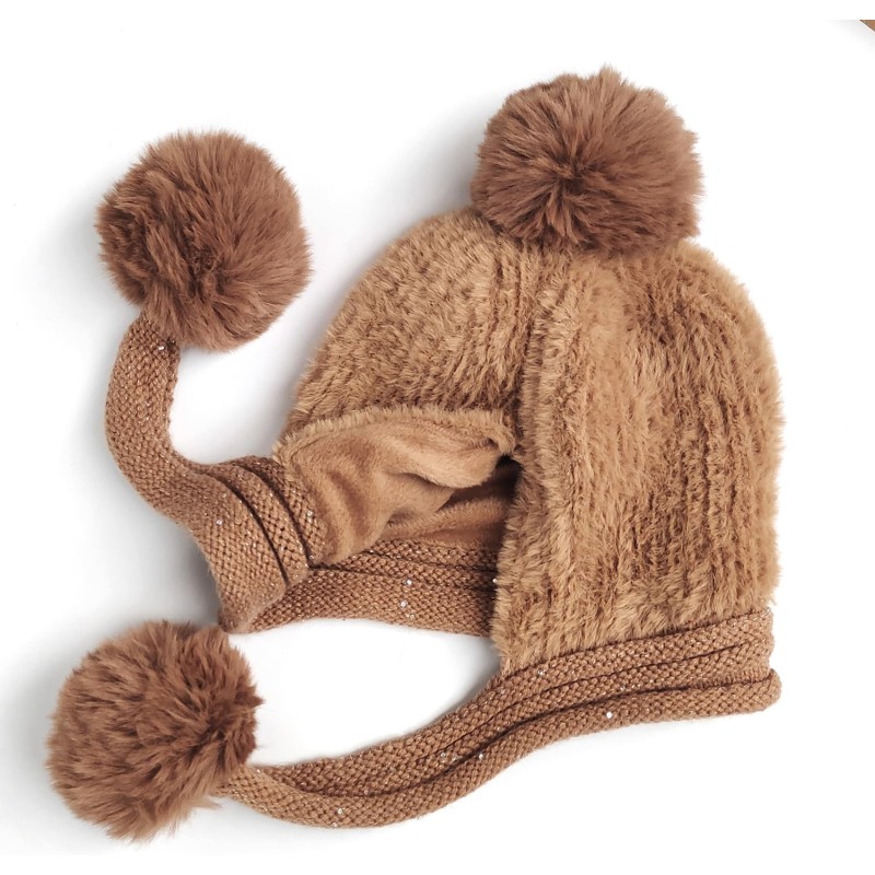 HUAMULAN Women's Winter Sherpa Beanie Ear Flap Hat HUAMULAN Women's Winter Sherpa Beanie with Ear Flaps and Pom Pom