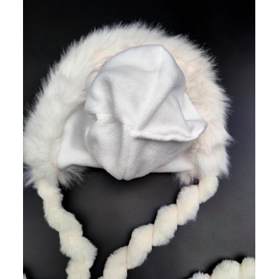HUAMULAN Women’s White Sherpa Beanie – Ski Snow Hat HUAMULAN Women’s White Winter Sherpa Beanie with Ear Flaps and Pom Poms