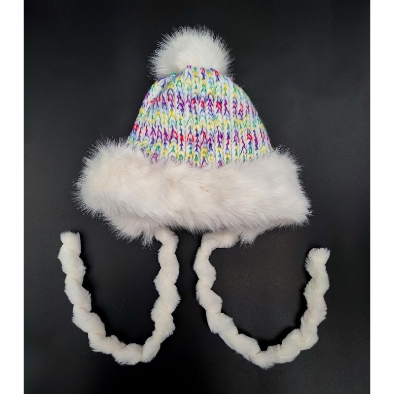 HUAMULAN Women’s White Sherpa Beanie – Ski Snow Hat HUAMULAN Women’s White Winter Sherpa Beanie with Ear Flaps and Pom Poms