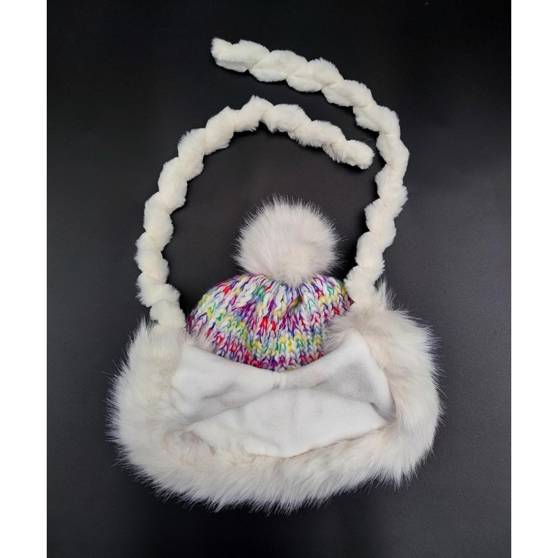 HUAMULAN Women’s White Sherpa Beanie – Ski Snow Hat HUAMULAN Women’s White Winter Sherpa Beanie with Ear Flaps and Pom Poms