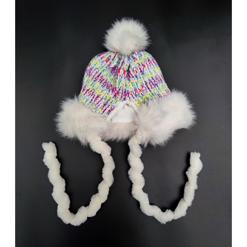 HUAMULAN Women’s White Sherpa Beanie – Ski Snow Hat HUAMULAN Women’s White Winter Sherpa Beanie with Ear Flaps and Pom Poms