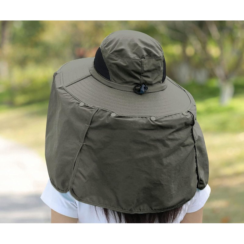 HUAMULAN UPF 50+ sun hat with neck flap for hiking fishing safari