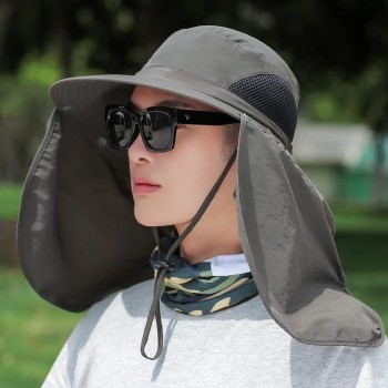 HUAMULAN UPF 50+ Sun Hat for Men Women Large Brim Neck Flap Quick Dry Hiking Fishing Safari Hat HUAMULAN UPF 50+ Sun Hat for Men Women Large Brim Neck Flap Quick Dry Hiking Fishing Safari Hat