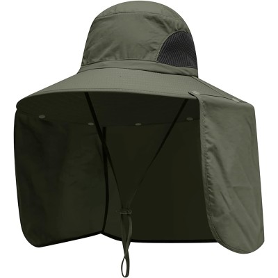HUAMULAN UPF 50+ sun hat with neck flap for hiking fishing safari