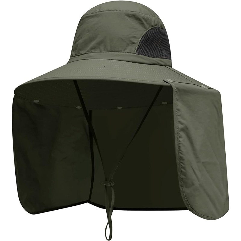 HUAMULAN UPF 50+ sun hat with neck flap for hiking fishing safari